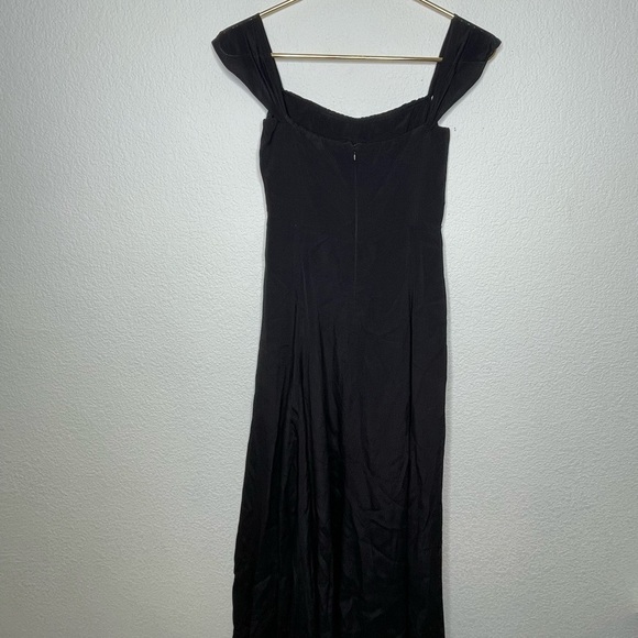 Reformation dress maxi NWT square shoulder sz 0 black - Picture 5 of 9